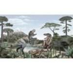 Dinosaur Wallpaper | Vibrant Roaring Rex Wall Murals for Kids' Rooms