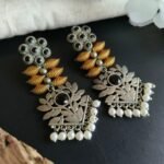 Dual Tone Silver-Plated Oxidised Jhumka | Sarichka