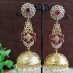 Pearl oxidized long Jhumka