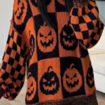 Cozy Up in Style with the Exposed Seam Pumpkin Sweater